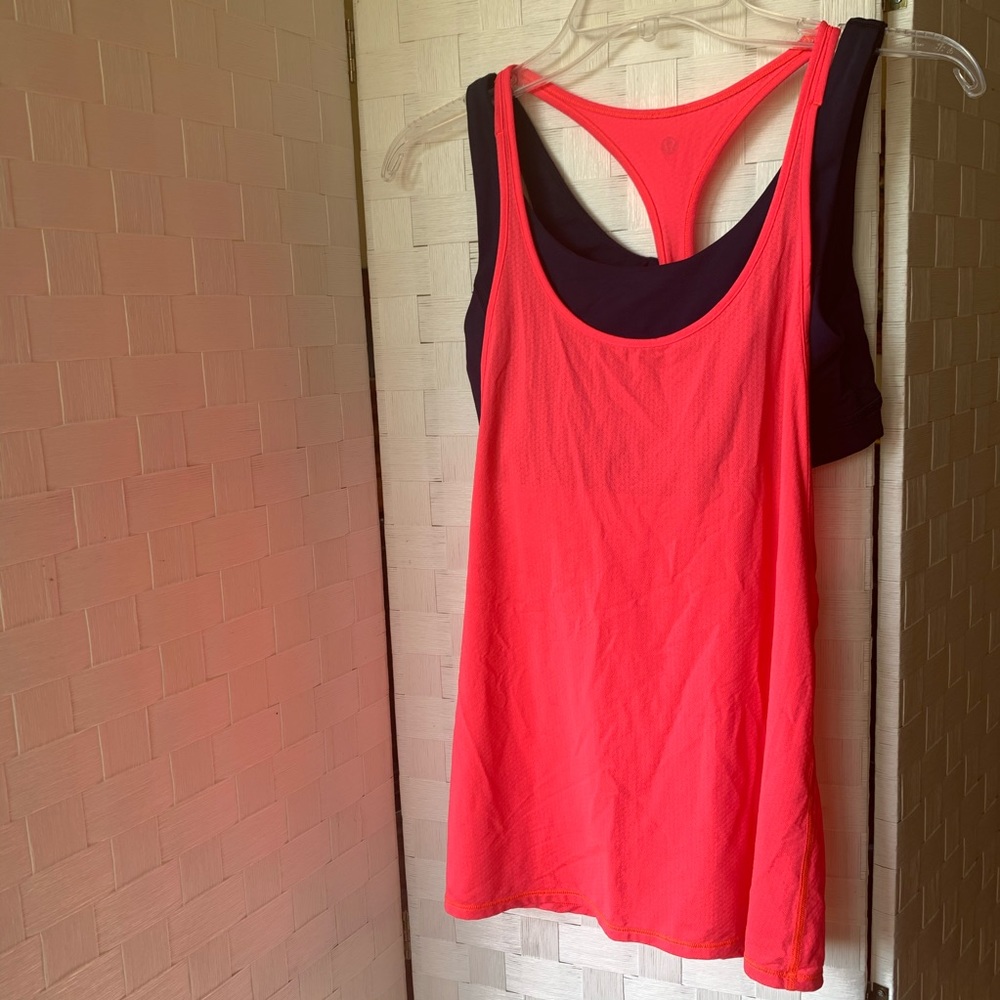 Lululemon Stretchy Neon Racerback Tank Top